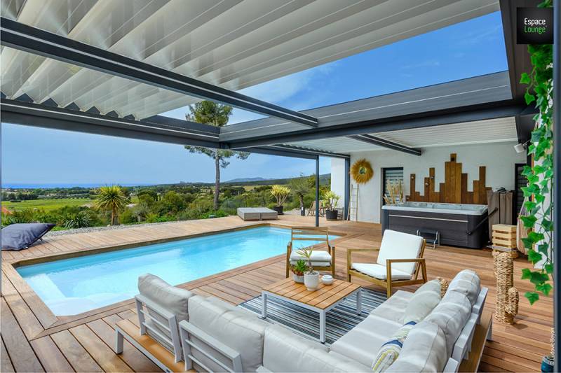 Pergola bioclimatique biothermique a Venelles près de Aix en Provence